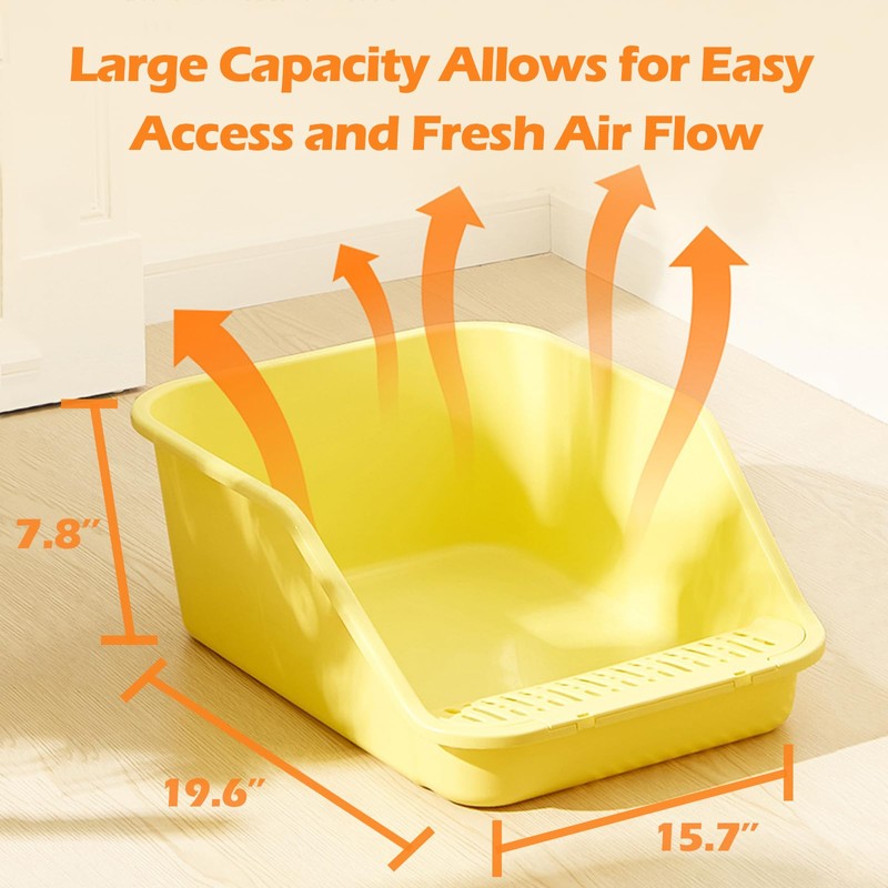 SpaceTime Large Cat Litter Box with High Sides,Cat Boxes for