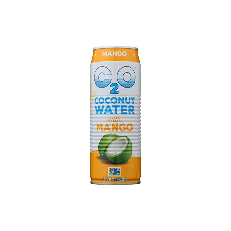 C2O Pure Coconut Water with Mango, 17.5 OZ (Pack of