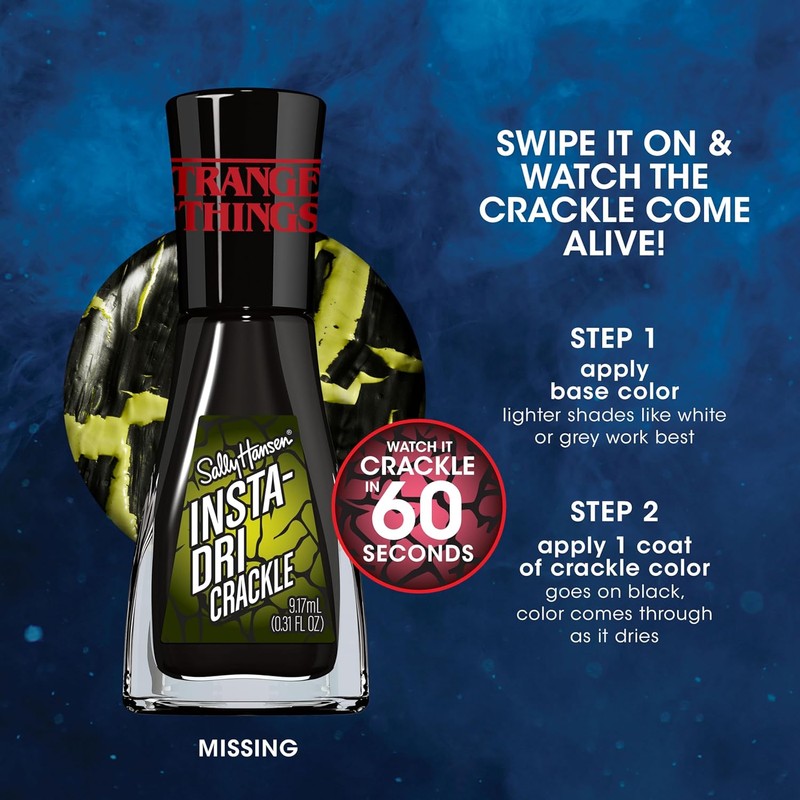 Sally Hansen Insta-Dri x Stranger Things Nail Polish, Missing, 0.31oz