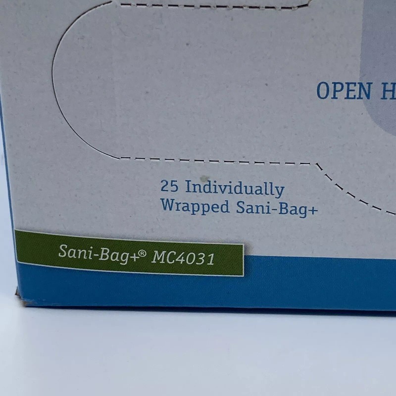 DQE ready Sani-BAG+ Commode Liner, Model MC4031, Sanitary toilet liner