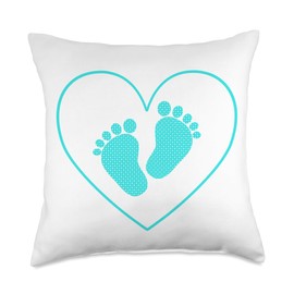 BabyFoot prints, Heart and Feet Throw Pillow
