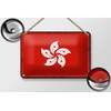 Tin Sign Hong Kong Flag 18 x 12 cm Retro