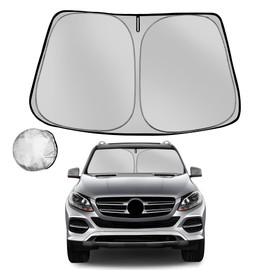 Fonowka Windshield Sun Shade for 2012-2019 Mer-cedes-Benz GLE-Class(Not Fit for GLE Coupe) Foldable Sun Sunshade for Car Front Window Blocks Heat Automotive Interior Protector Custom Fit Accessories