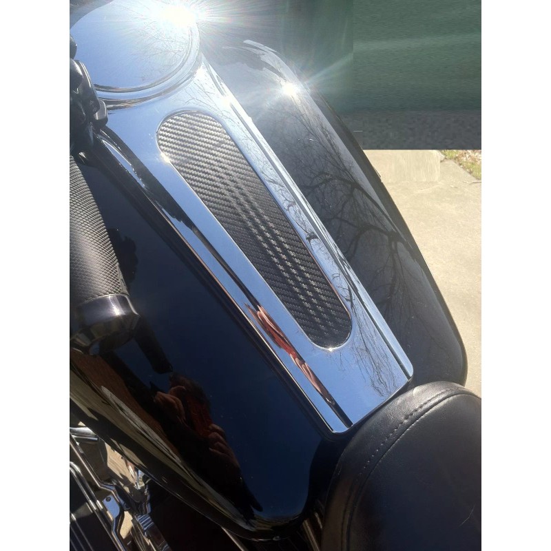 Black carbon hard bag lid covers Fits 2014-2023 Harley-Davidso