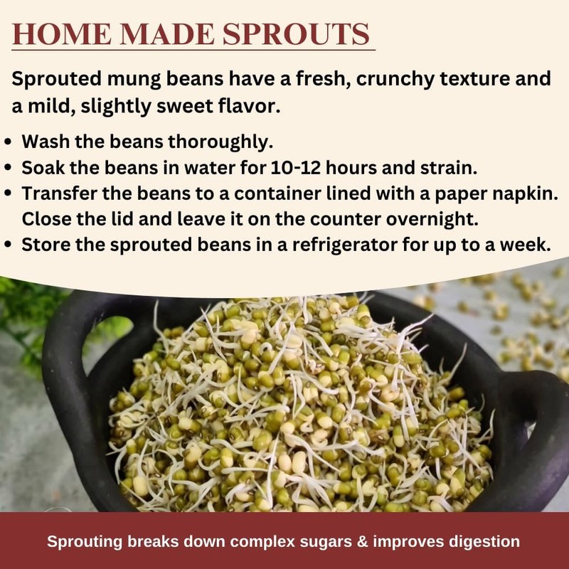 Darsa Organics Green Beans Whole Moong - 2 lb, USDA