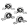 Saipor 4pcs KP08 8mm Bore Bracket Pillow Block Bearing Zinc