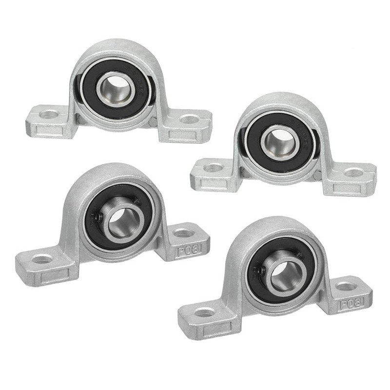 Saipor 4pcs KP08 8mm Bore Bracket Pillow Block Bearing Zinc