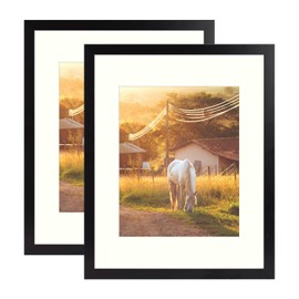 AUEAR, 11x14 Picture Frames 2 Pack, for 8x10 with Mat or 11 by 14 Gallery Wall Frame Vertical Horizontal Display (11x14, Black, 2-Pack)