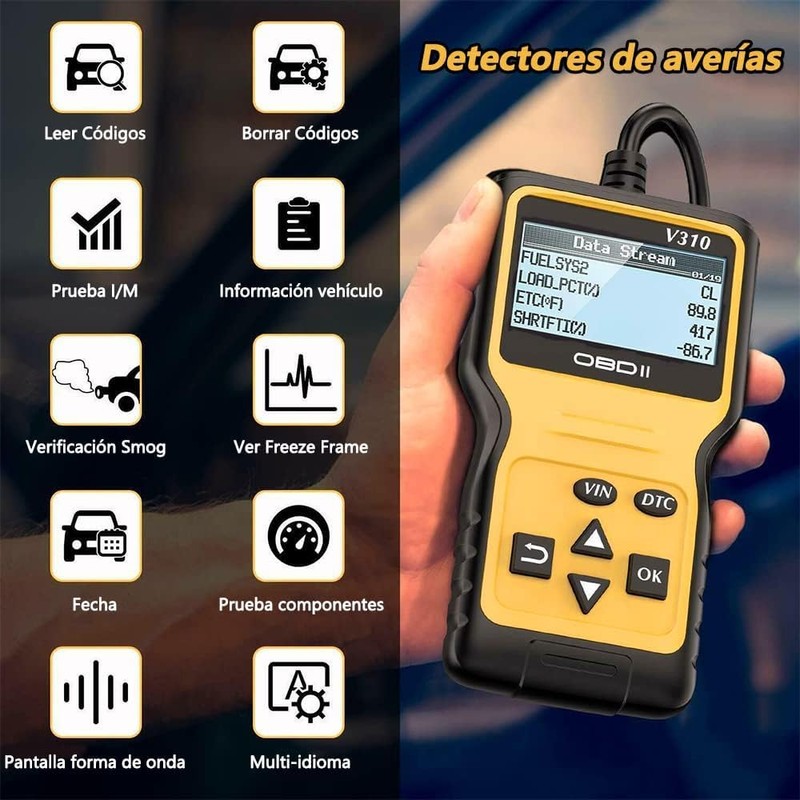 BAYLOVE Escáner Automotriz Professional OBD2 V310, Lector de Códigos Universal,