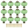 Sourcing Map 12pcs Ceramic Pumpkin Knobs, Lime Green Decorative Pulls,