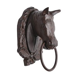 Pop Top Rustic Cast Iron Antique Ox/Bull Hammer Door Knocker Finish Collectible - Antique Replica Rust Color PTZD009