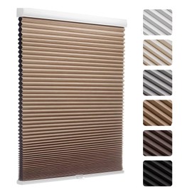 MYshade Cellular Shades, Blackout Blinds, Window Blinds Cordless, Blinds for Windows, Window Shades, Honeycomb Shades for Indoor Windows (Light Brown, 27" W x 48" H)