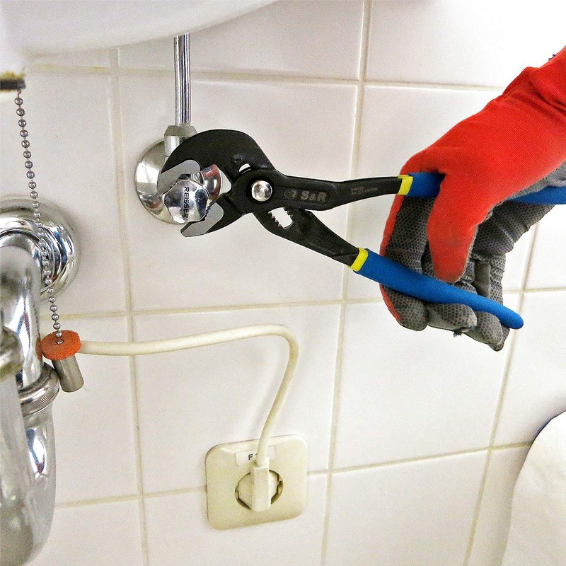 S&R Wasserpumpenzange mit Schnelleinstellung-Mechanismus 175 x 25 mm, CR-V, doppelt