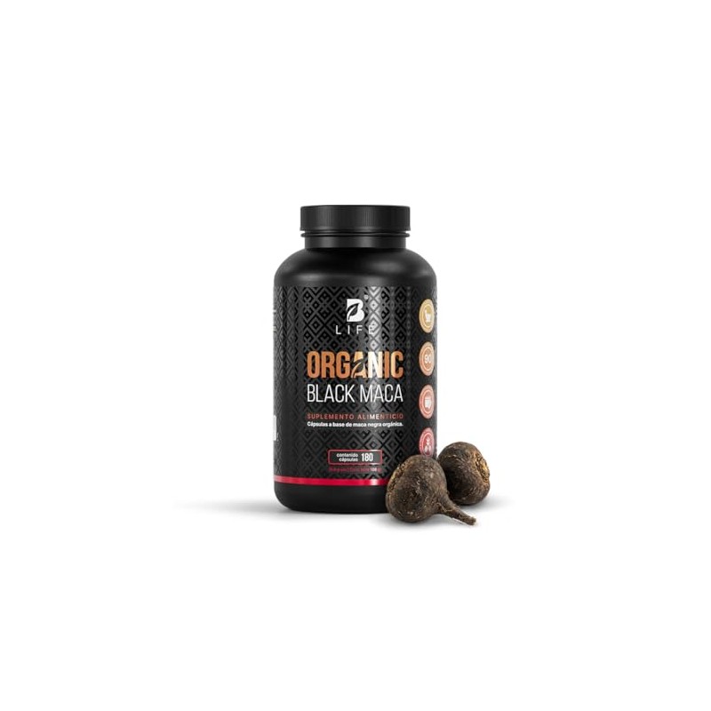 B Life Maca Negra Orgánica con 180 cápsulas