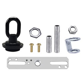 ECUDIS Light Fixture Cross Bar Kit, Lamp Screw Collar Canopy Handware Set, Black