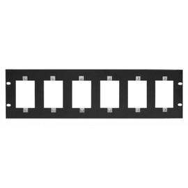 Lowell Manufacturing SG6P-3 3U Punched Rack Mount Panel for 1-Gang Devices, Black