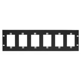 Lowell Manufacturing SG6P-3 3U Punched Rack Mount Panel for 1-Gang Devices, Black