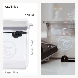 TWISTSHAKE Formula Container - 1700ml Formula Dispenser with Scoop and Scraper, Milk Powder Container with Lids, BPA-Free Airtight Formula Storage Container - Transparent
