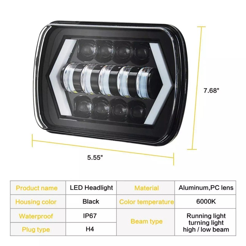 Unbranded For Toyota Pickup 1982-1995 Truck 4Runner 5x7" 7x6" LED