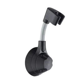 YERTAA Suction Shower Head Holder (Black), 120-Degree Adjustable Rotation, Silver-Plated Surface, Stainless Steel Frame, Suitable for Smooth Surfaces