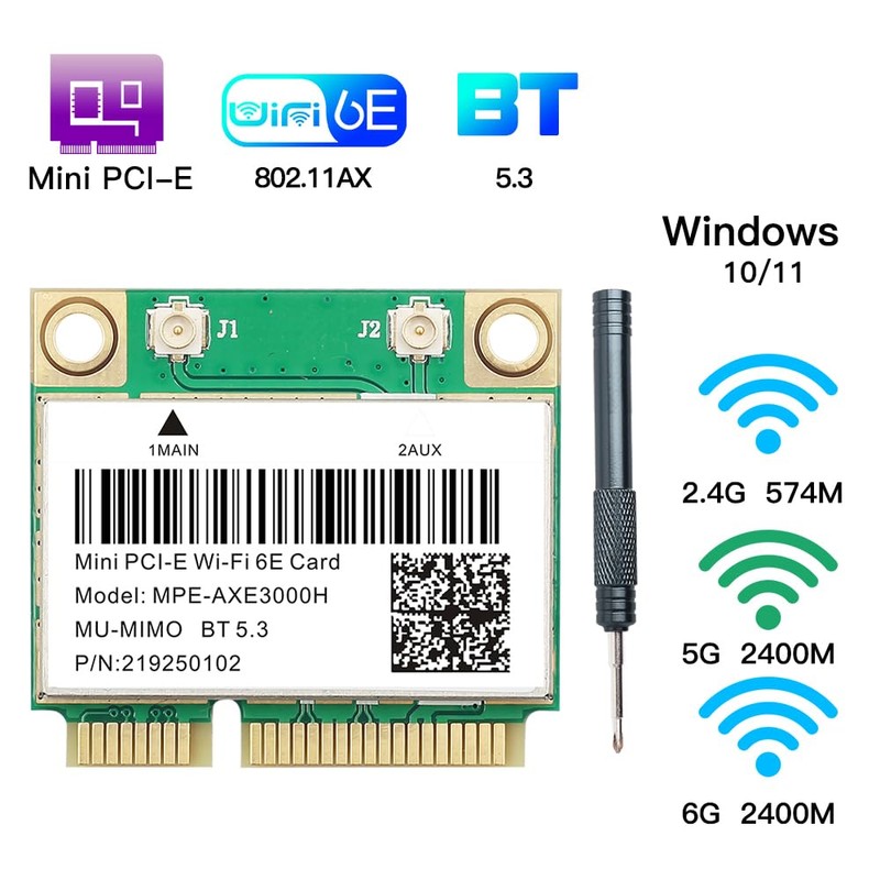 WiFi 6E Half Mini PCI-E WiFi Network Card 802.11AX AC