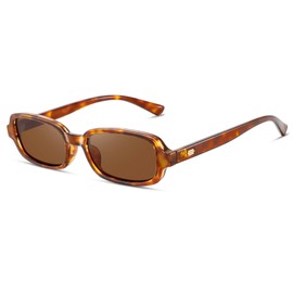 Colrea Rectangle Sunglasses Womens Mens Trendy Retro 90s Small Square Sun Glasses UV400 Protection Shades CL005