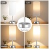 Aooshine Bedside Lamps, Dimmable Table Lamps with White Fabric Shade,