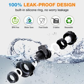 Digury 5 Gallon Water Jug, Camping Water Container BPA Free Water Storage with Spigot No Leakage Portable Emergency Water Tank for Outdoor Hiking Camping Picnic Supplies Black