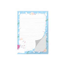 2 Motif Writing Pads A4 Lined Writing Paper for Girls Children School Llama Alpaca Pink (1 Pad Colourful and 1 Pad for Colouring A4 with 25 Sheets each)
