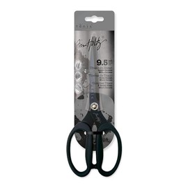 tonic studios Tijeras multiusos, corte de titanio de 9.5 pulgadas con borde de hoja micro dentada, herramienta antiadherente para cortar papel, tela y costura, asas de agarre cómodo