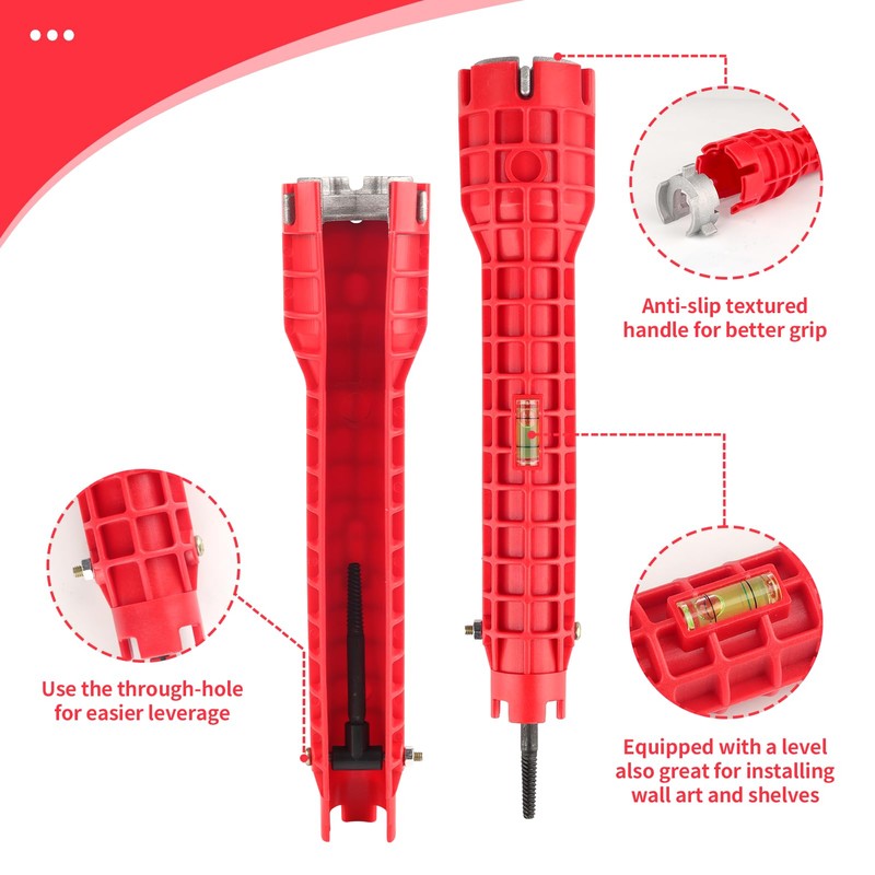 EukyPlace Plumbing Tools 8-in-1, Multifunctional Faucet and Sink Installer Pipe
