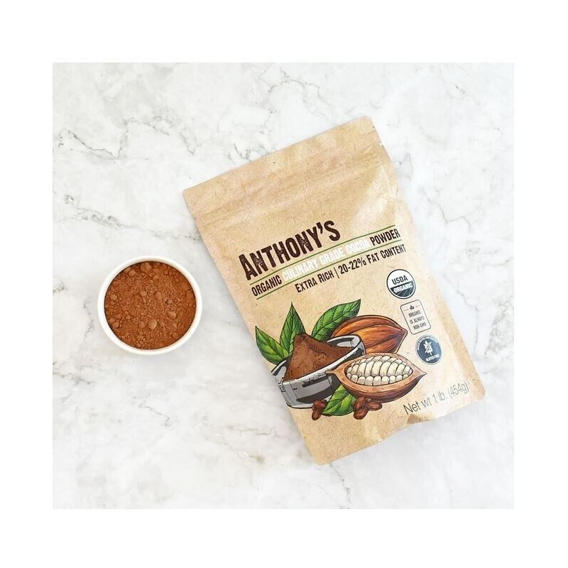 Anthony's Organic Culinary Grade Cocoa Powder, 1 lb, Dutch Processed