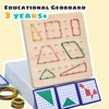 Wooden Geoboards with Rubber Bands for Kids, Educational Pattern Blocks