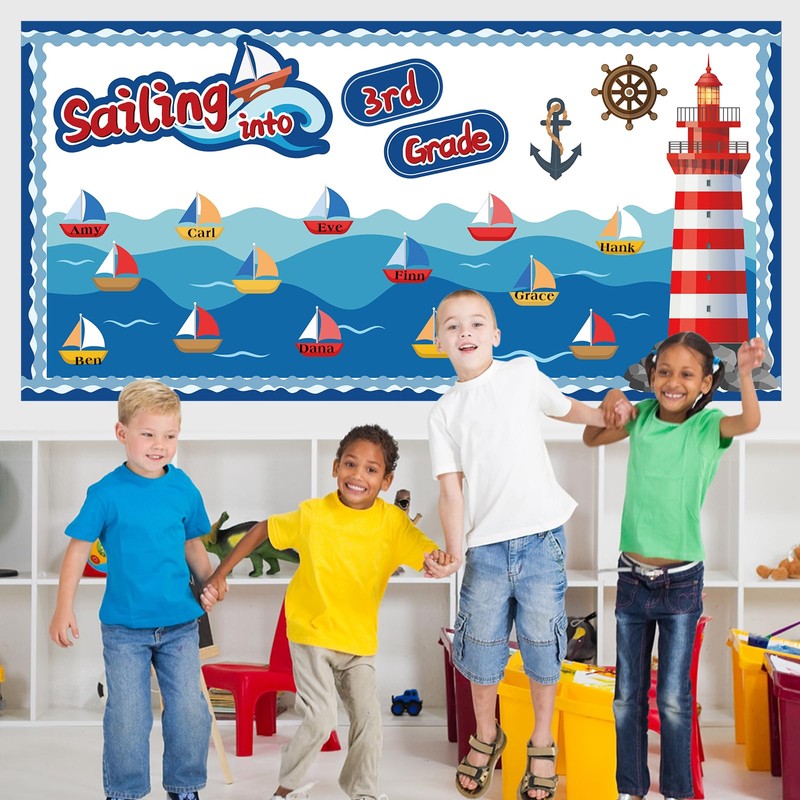 Nautical Bulletin Board Classroom Decorations Set Sailing into Wall Bulletin