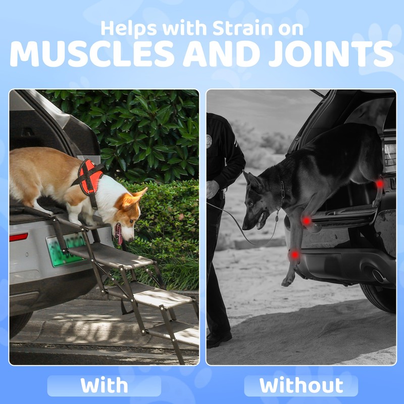 Dog Car Steps – Portable Non-Slip Pet Stairs for High
