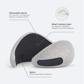 OSTRICHPILLOW GO Travel Pillow for Car & Airplane Neck Support with Travel Bag - Memory Foam Travel Accessories for Power Nap on Flight