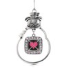 Inspired Silver - Baton Twirling Charm Ornament - Silver Square