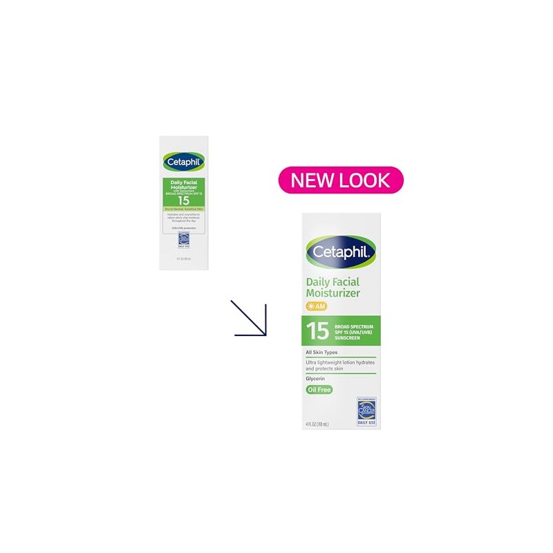 Cetaphil Fragrance Free Daily Facial Moisturizer, SPF 15, 4-Ounce Bottles