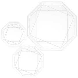 BENECREAT 3 Sizes Octagon Quilting Template, Acrylic Intricate Sewing Machine Ruler, Transparent Printing Plate Router Template for DIY Hand Patchwork Cutting Craft