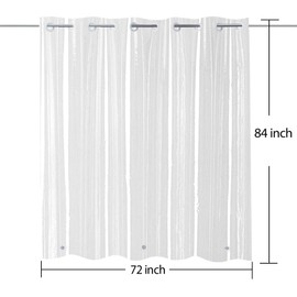 YISURE No Hook Needed Long Shower Curtain 84in, Clear PEVA Plastic Waterproof Heavy Duty Bathroom Curtain Hook Free Transparent Shower Liner 72x84 Inches