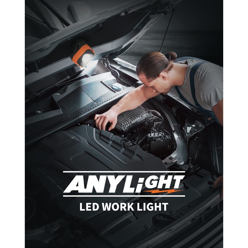 Anylight Led Work Light with 4 Modes,1200LM Portable COB Magnetic