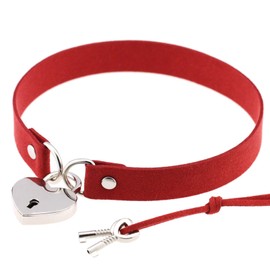 Goth Choker Necklace Heart Lock Chokers Gothic Padlock Choker Necklace Gothic Punk Choker Collar for Women Girls, Red Valentine's Day Gifts