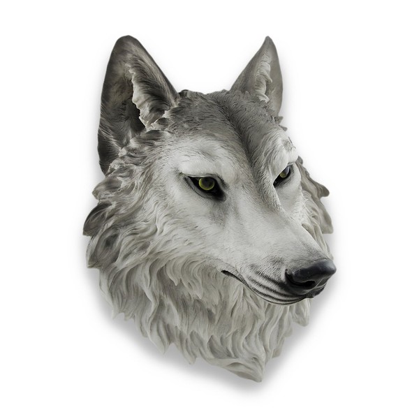 Things2Die4 `Remus` Gray Wolf Head Mount Wall Statue Bust 16