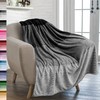 PAVILIA Black Ombre Fleece Throw Blanket for Couch, Soft Flannel
