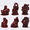 BRABUD Feng Shui 2in Red Resin Laughing Buddha Statue Figurines