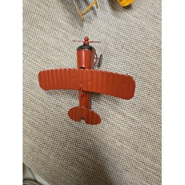 Red Vintage Mini Metal Airplane Model Iron Retro Aircraft Glider Biplane