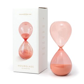 DesignWorks Ink Retro Glass Timer Peach 7.8"