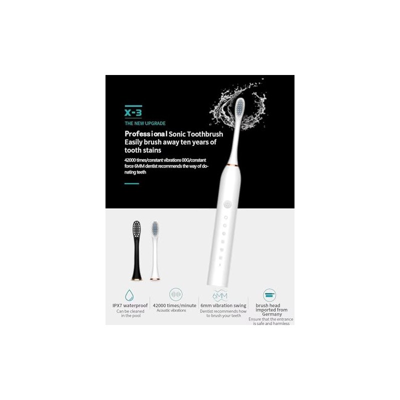 Paquete de dos cepillos de dientes eléctricos recargables para adultos