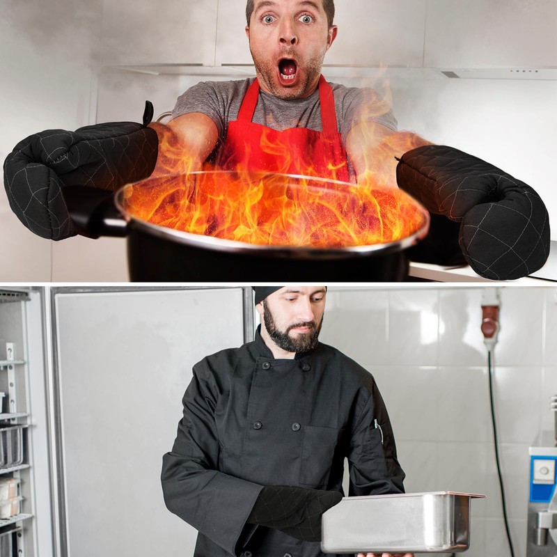 Breathffy 2 Pairs 17 Inch Extra Long Oven Mitts Heat