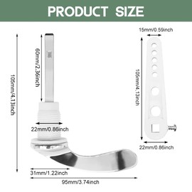 CAEEKER Toilet Flush Handle, Alloy Toilet Cistern Lever Flush Handle Universal Toilet Handles Flush Lever Victorian Style Toilet Handle Replacement Flush Lever Kit for Toilet WC Tank, Chrome Plated